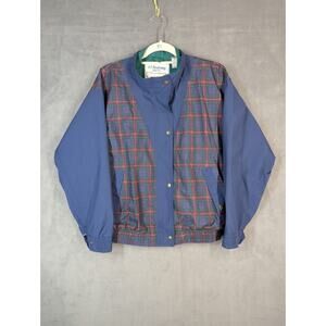 Vintage Tourney Jacket Women's Large Plaid Full Zip Waterproof Golf 90s